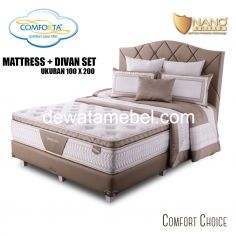 Kasur + Divan Set Ukuran 100 - Comforta Comfort Choice 100 / Brown FREE Mattress Protector 